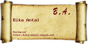 Bika Antal névjegykártya